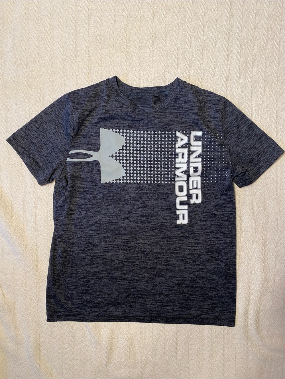 Boy’s Under Armour Charcoal Grey Short Sleeve Logo Tee